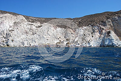 White Beach, White Beach Santorini Stock Photo
