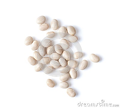 White beans isolated on white background. Stock Photo