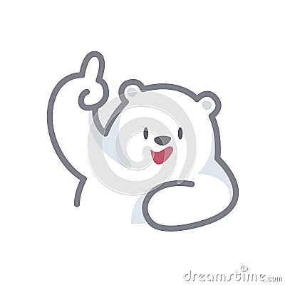 White bear cartoon character cute isolated on white background, beautiful teddy bear cartoon characters cute, clip art bear lovely Vector Illustration