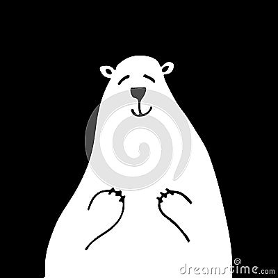 White bear, sketch for your design Vector Illustration