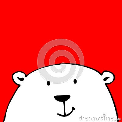 White bear, sketch for your design Vector Illustration