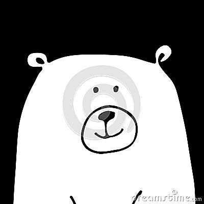 White bear, sketch for your design Vector Illustration