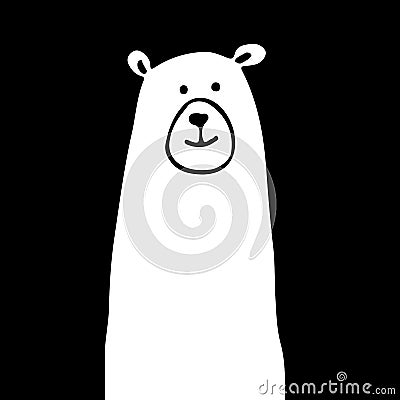 White bear, sketch for your design Vector Illustration