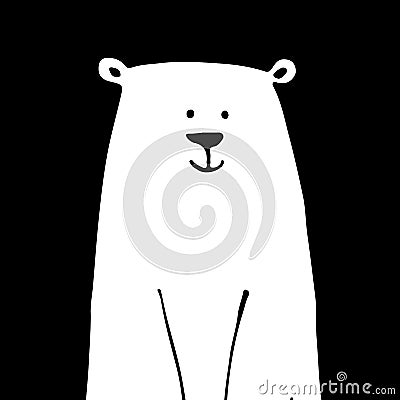 White bear, sketch for your design Vector Illustration