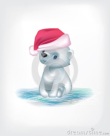 White bear vector Christmas isolated ice Stock Photo