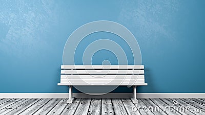 White Bench in the Room Stock Photo