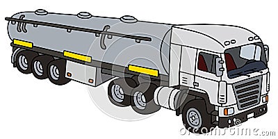 White big tank semitrailer Vector Illustration