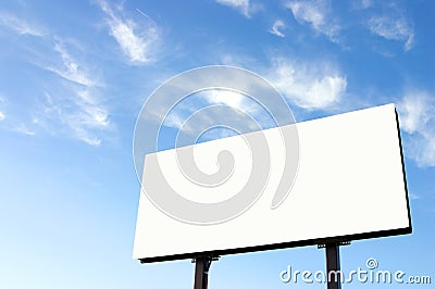 White Billboard Stock Photo