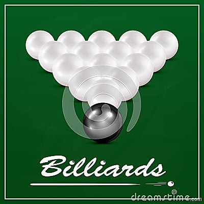 White billiard balls Vector Illustration