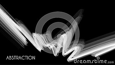 White billowy abstraction on black background. Vector graphics Vector Illustration