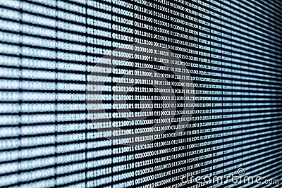 White binary language over a screen background Stock Photo