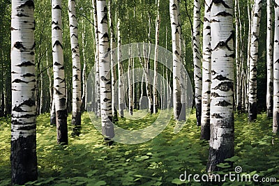 White birch (Betula pendula) - Northern Hemisphere (Generative AI) Stock Photo