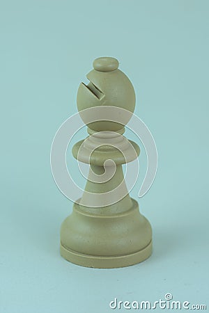 White bishop of chess board Stock Photo