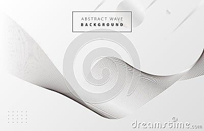 White and black abstract wave 1 Vector Illustration