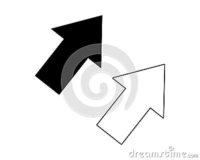 White and black arrows indicate directions isolate. Stock Photo