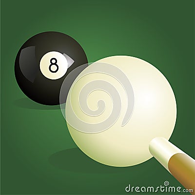 White and black billiard ball Vector Illustration