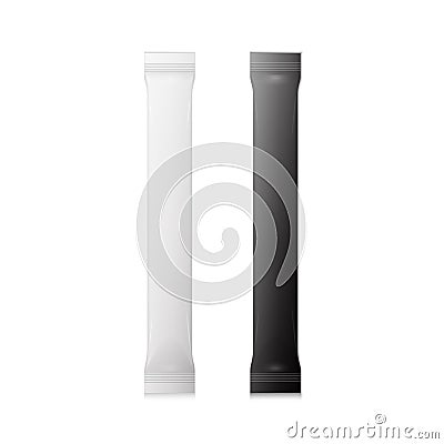 White And Black Blank Foil Packagin Vector Illustration