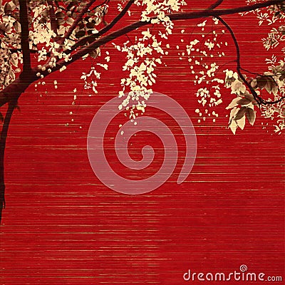 White and black blossom on slatted background Stock Photo