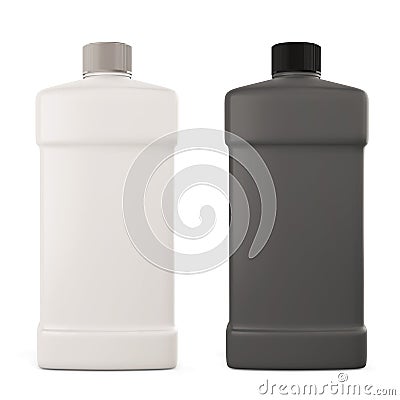 White and black bottle with detergent Cartoon Illustration