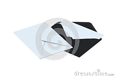 White and black envelopes isolated on white background Stock Photo