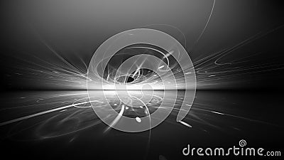 White and Black Fractal Horizon Stock Photo