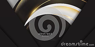 White, black and gold poster with premium vip dynamics on abstract Vector Illustration