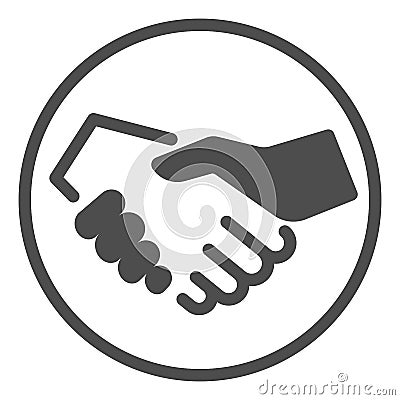 White and black handshake line icon, Black lives matter concept, Business partners greeting sign on white background Vector Illustration