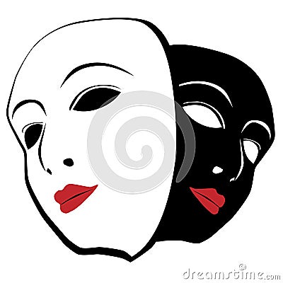 White and black mask Vector Illustration