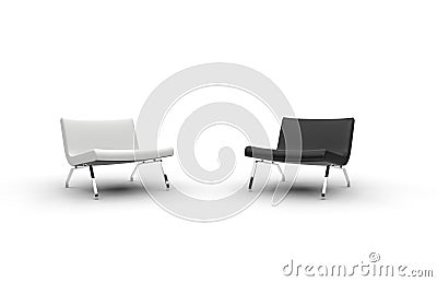 White And Black Modern Chairs Stock Photo