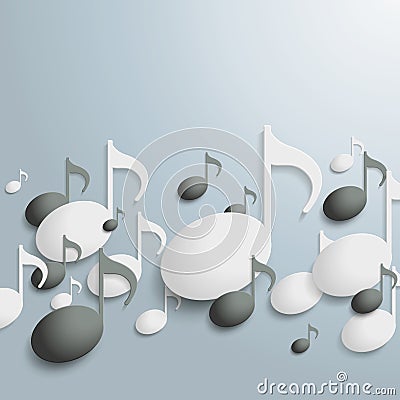 White And Black Music Notes Stock Photo