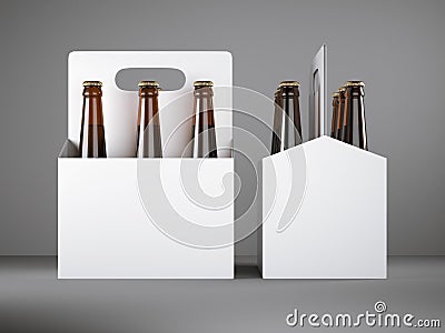 White blank beer packaging Stock Photo