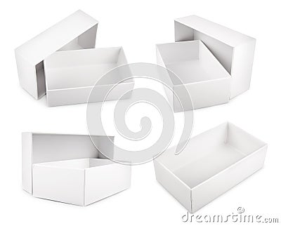 White blank boxes isolated on white background Stock Photo