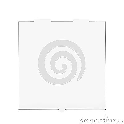 White Blank Cardboard Pizza Box for Your Design. 3d Rendering Stock Photo