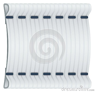 White blank cloth label with realistic stitches Vector Illustration