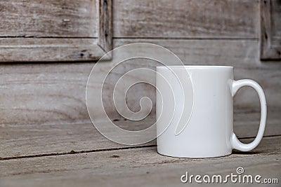 White blank coffee mug mock up to add custom design/quote. Stock Photo