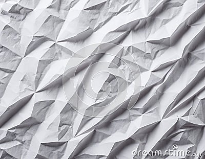 White blank crumpled wrinkled paper sheet texture pattern creative background Stock Photo