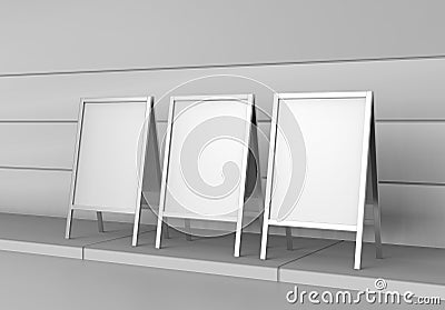 White blank empty Business Roll Up and Standee Banner display mock up Template for your Design Presentation. 3d r Stock Photo