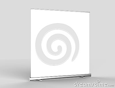 White blank empty high resolution Business Roll Up and Standee Banner display mock up Template for your Design Presentation. 3d r Stock Photo