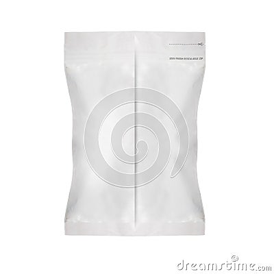 White Blank Foil Food Bag Stock Photo