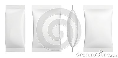 White Blank Foil Packaging Plastic Pack Ready For Your Design: Snack Product Packing. 3d rendering Stock Photo