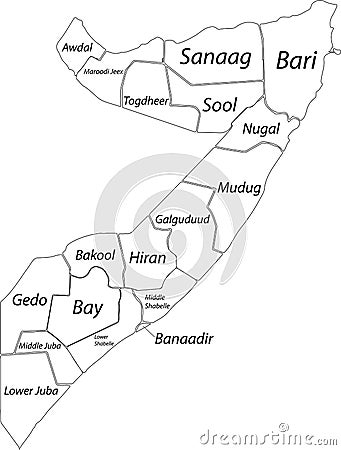 White blank map of Somalia Vector Illustration