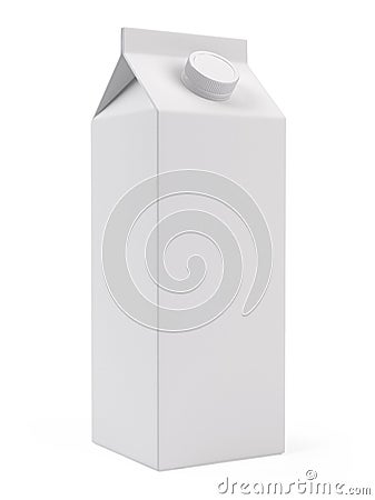 White blank milk or juice pack box template Stock Photo