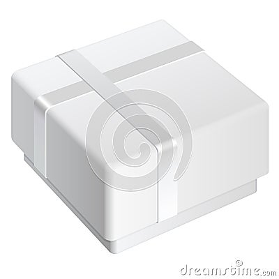 White blank Package Box. For gift Vector Illustration