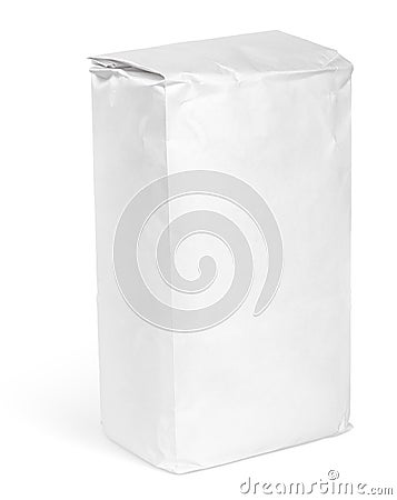 White blank paper bag package of flour Stock Photo