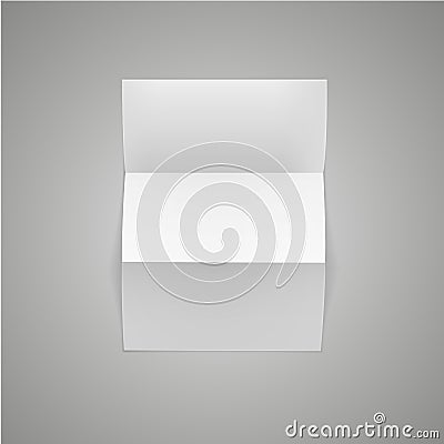 White Blank Paper Page Sheet with Corner Curl Vector Illustration