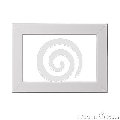 White blank picture frame, realistic horizontal picture frame. Empty white picture frame, mockup template isolated on Stock Photo