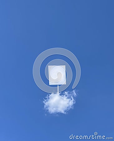 Sign on solitary cloud Stock Photo