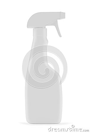 White blank plastic spray detergent bottle isolated on background. Packaging template mockup collection. Stock Photo