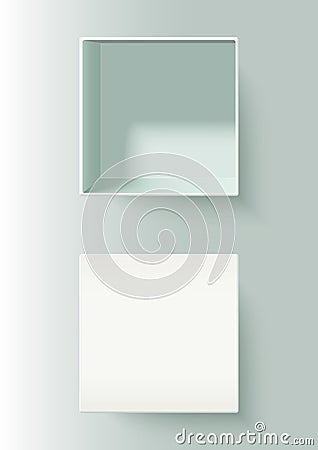 White blank realistic open box mock-up, vector illustration Vector Illustration