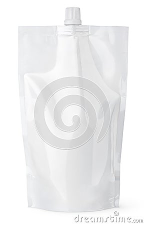 White blank spout pouch with cap or doy pack Stock Photo